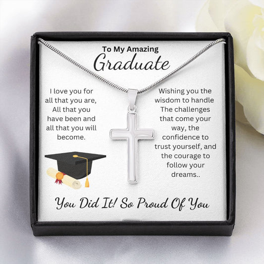 Graduation Necklace, Graduation Gift, Class of 2023, College Grads, High School (White BG)